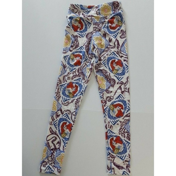 Lularoe Disney Ariel Tween Leggings The Little Mermaid Sea Ocean Sea Shell - Picture 1 of 4